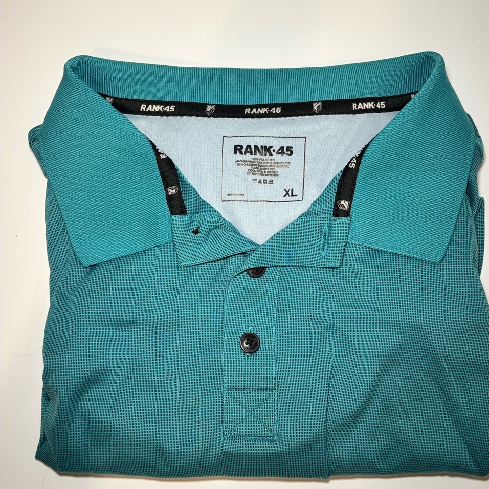 Blue Polo Shirt with Classic Design and Ribbed Texture